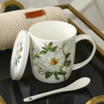

Fine Bone China Large Tea Mugs Coffee Cups Creative Personalized Office Mug Reusable Kubek Do Kawy Kitchen Dining Bar KK60MK