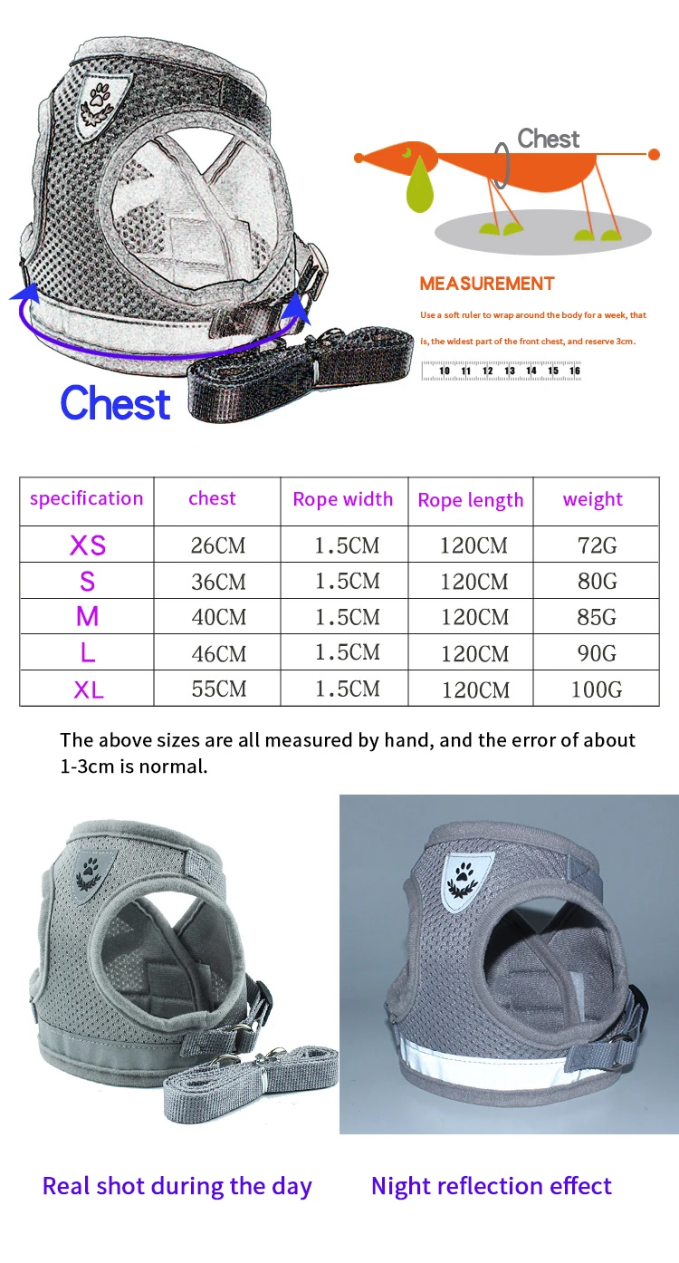 Поводок для собак, набор для маленьких и средних собак, поводок для кошек, жилет для щенков, нагрудный ремень, мопс, чихуахуа, бульдог, товары для домашних животных