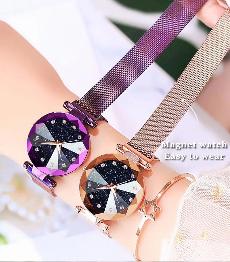 

2019 New Style Douyin Hot Selling Star Watch Korean-style Fashion Lazy Magnetic Buckle Ladies' Watch