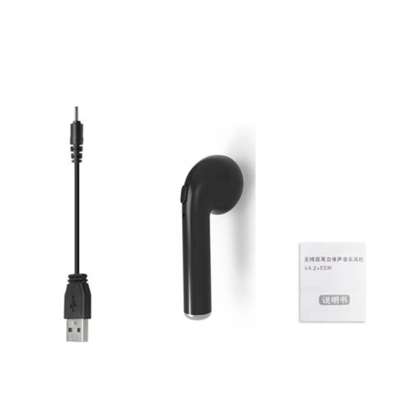 i7s-Single-Black I7s TWS беспроводные Bluetooth наушники-вкладыши стерео игровые спортивные наушники с зарядной коробкой для iPhone Xiaomi huawei - Цвет: i7s-Single-Black