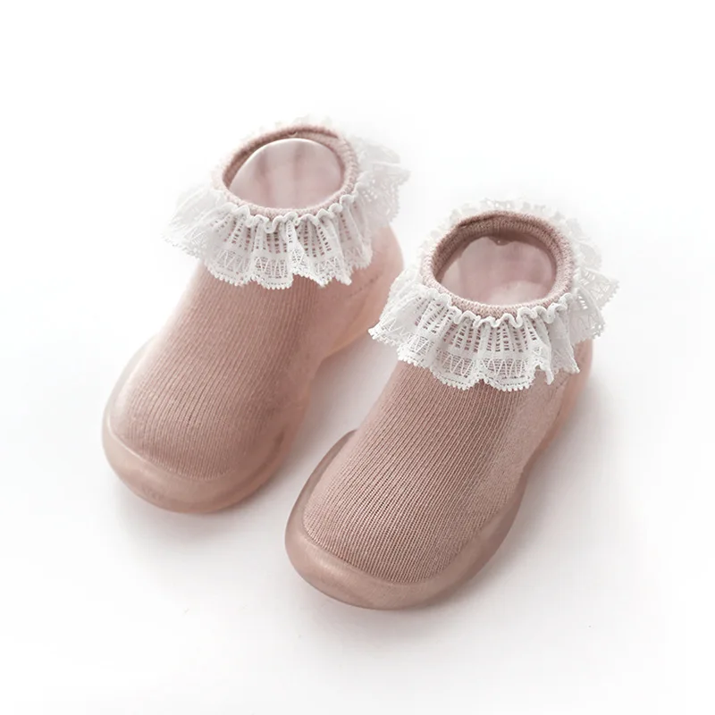 Kalupao/Обувь для маленьких девочек от 1 до 3 лет мягкие и нескользящие кружевные туфли для носков ботинок - Цвет: Хаки