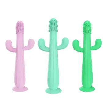 

Food Grade Silicone Baby Teether Three-dimensional Cactus Infant Molars Stick Toy Toothbrush Silicone Soft Chew Biting