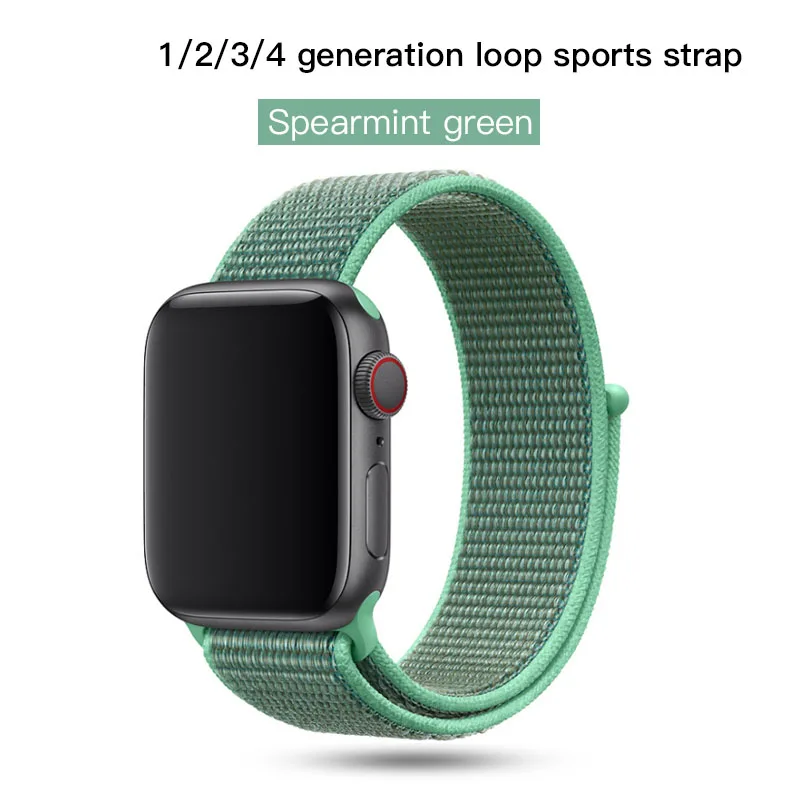 Sport Loop For Apple Watch Band Strap Apple Watch 4 Band 44mm 40mm Band 42mm 38mm Nylon Bracelet Watchband Series 3 2 1 4 - Цвет: spearmint green