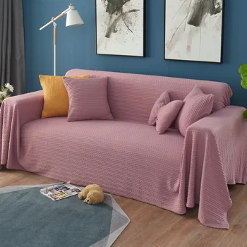 

Multi Functional Solid Color Sofa Cover, Dust-proof and Antiskid Sofa Towel, Soft Plush Fabric Home Decoration Sofa Blanket
