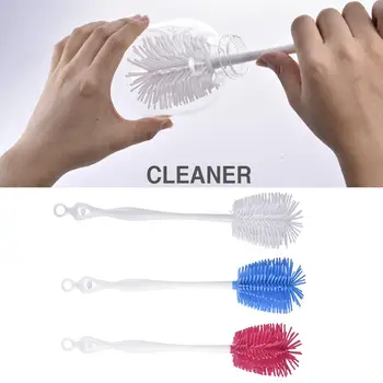 

Baby Bottle Brush Food Grade Silicone Bristles PP Long Handle Cleaning Cup Furniture Brush