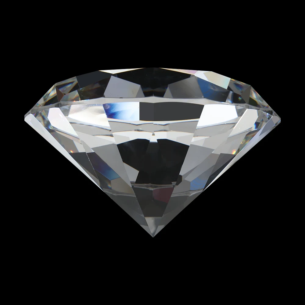Desktop Ornaments Crystal Diamond Clear Glass Raw Gemstone Faceted Cut 