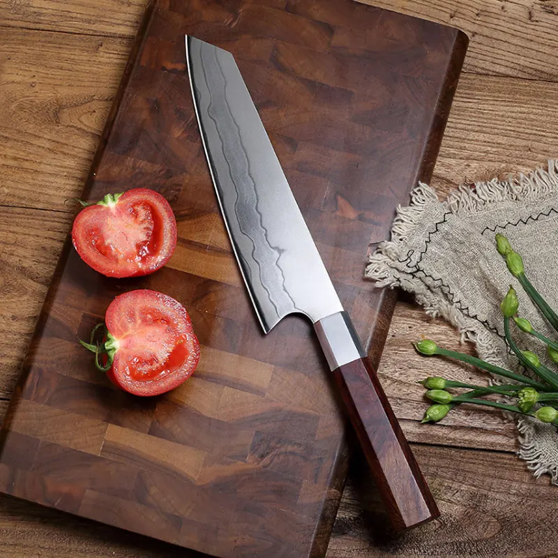 

Professional Kiritsuke Damascus Knife VG10 Clad Steel Kitchen Knives Japanese Ultra Sharp Slicing Chef Knife With Wooden Handle