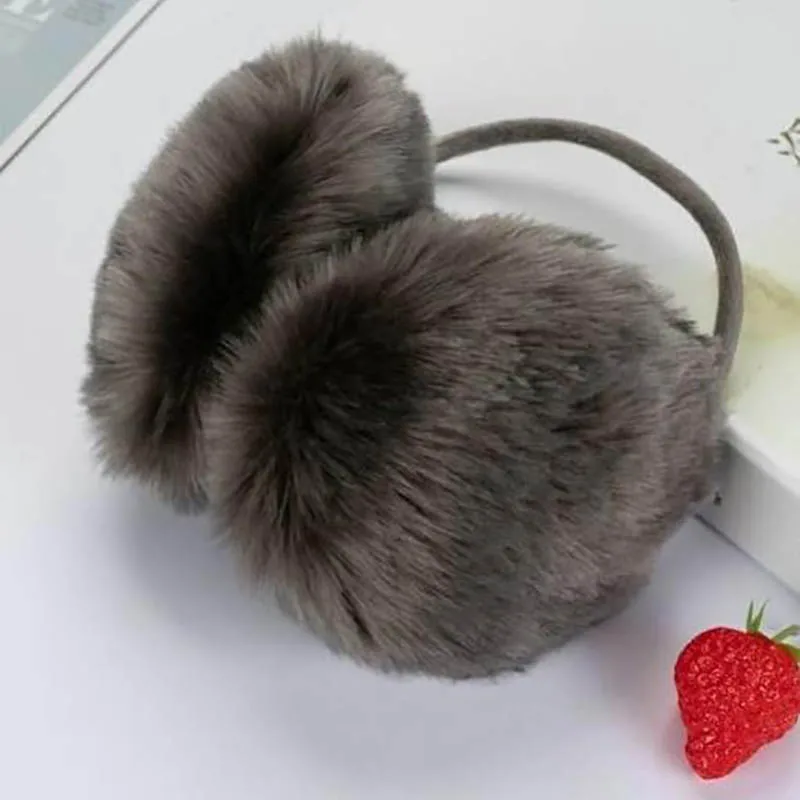 Calymel Brand Winter Earmuffs Xmas Gift Fashion Women Girl Fur Ear Warmer Muffs Outdoor Earlap Earmuff Headband Newest - Цвет: M08 Gray