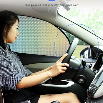 

1 Pair Of Sun Shade Cover Block UV Protection PVC Material Side Window Shade Cling Sunshades Black Visor 38*63cm