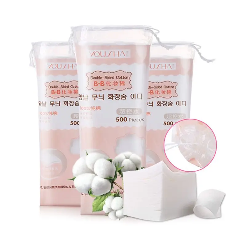 500Pcs/Bag Facial Thin Non-Woven Makeup Cotton Pads Nail Polish Remover Tissues makeup cotton pads