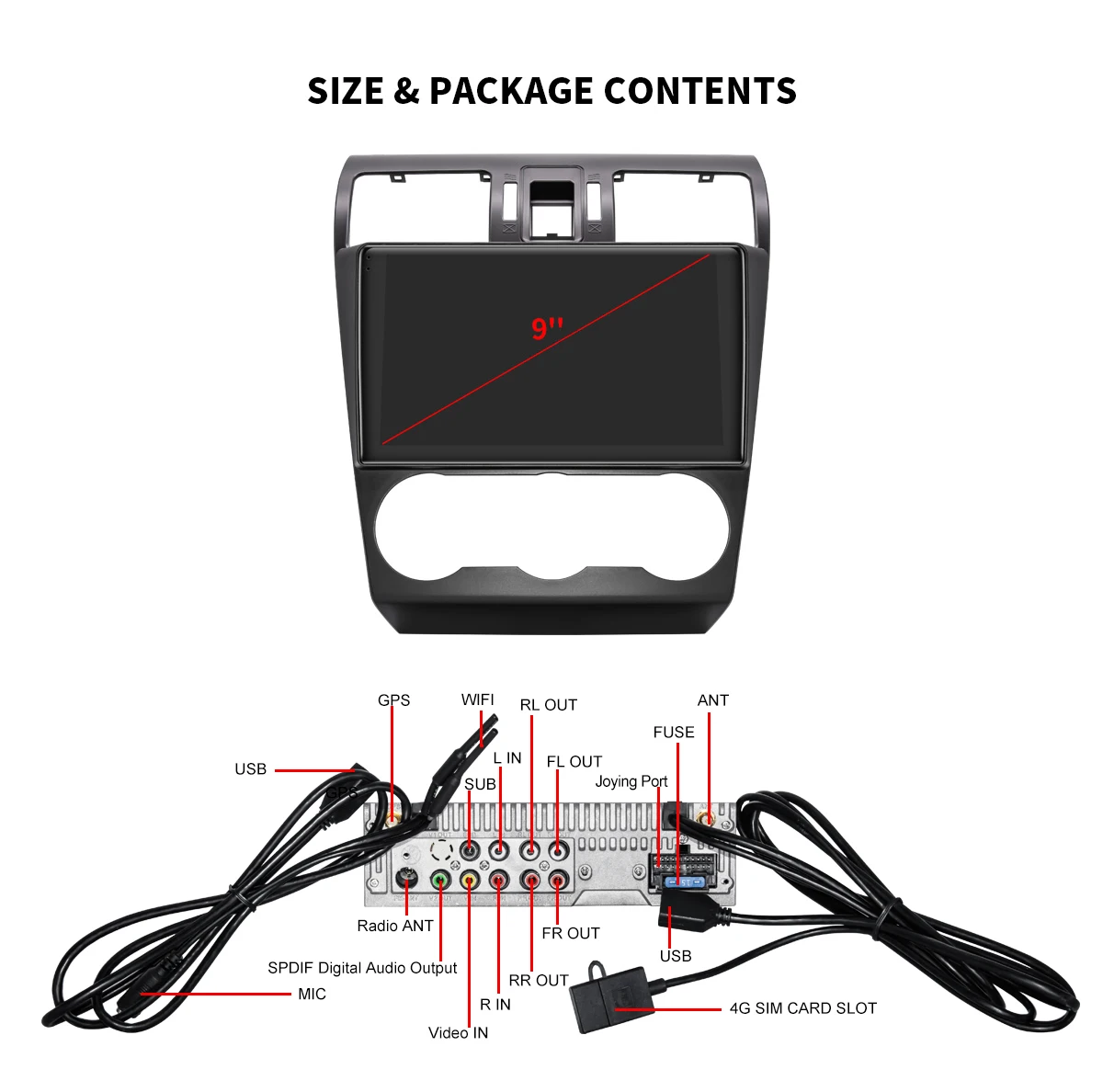 Perfect Joying 9" 2.5D IPS Screen Car Radio Multimedia Player Android For Subaru Forester 2013-2015 4G+64G 1Din GPS Navigation 4G Module 20