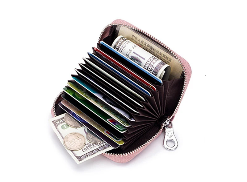 RFID кошелек для женщин из натуральной кожи женский дорожный кошелек на молнии Женский кошелек 36 держатель для карт мини Чехол жен