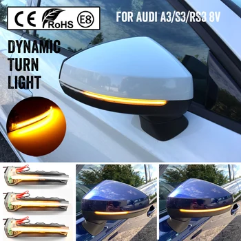 

For Audi A3 8V S3 RS3 2013-2018 Flow Rearview Dynamic Sequential Mirror Flowing LED Turn Signal Light