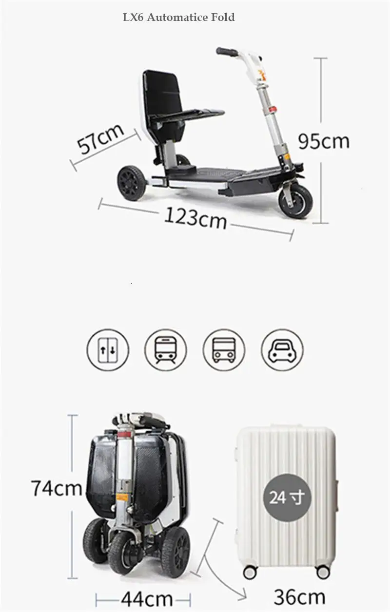 Disability Electric Scooter 3 Wheel Electric Scooter For Elderly Disabled Folding Electric Wheelchair (23)