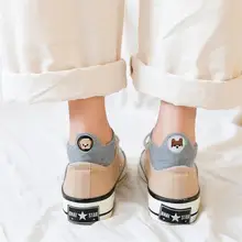 Харадзюку кавайные вязаные забавные Женские носочки хлопковые носки с разной вышивкой подарки для девочек 1 пара коротких носков