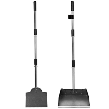 

NEW-Pallet and Shovel Kit, Adjustable Long-Handle Stainless Steel Pallet and Shovel Manure Shovel, with Waste Bin