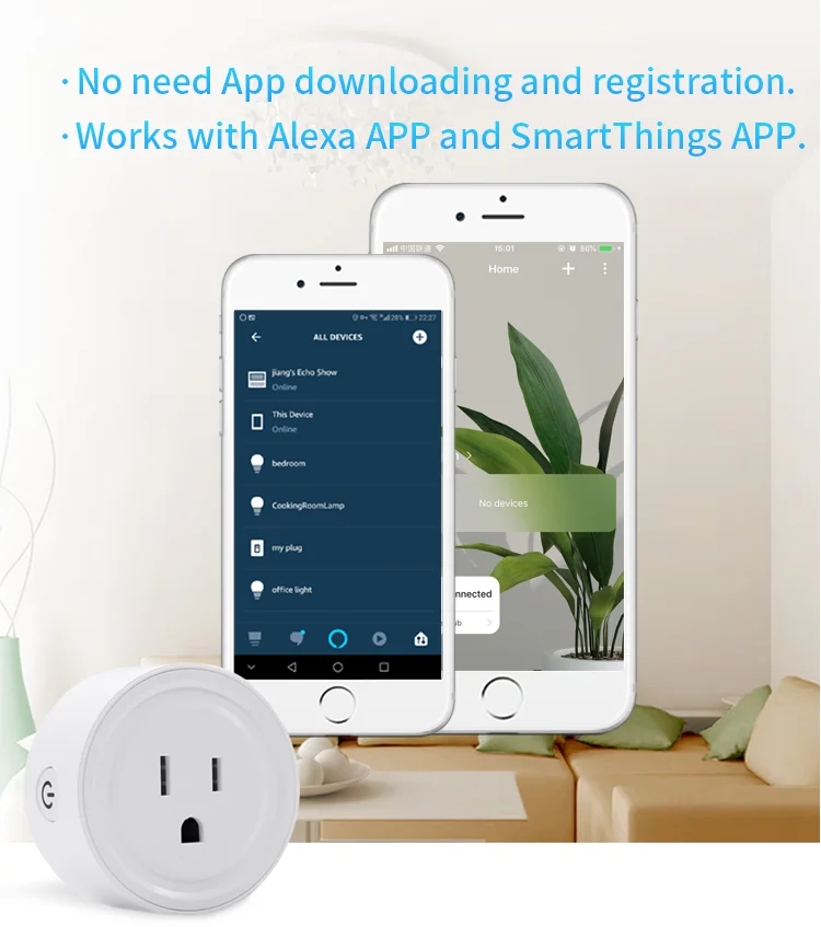 Умная Wi-Fi розетка с разъемом ZigBee версия дистанционного управления работа с умным домом SmartThings Alexa Echo