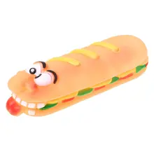 Забавный виниловый сэндвич пищащая собака кошка жевательная игрушка для домашних животных