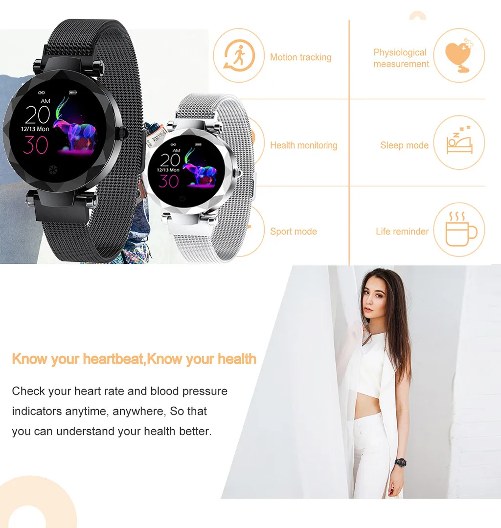 HI18 женское платье smartwatch IP67 Водонепроницаемый женский умный Браслет монитор сердечного ритма фитнес-трекер женские умные часы умный Браслет