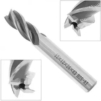 

12mm Drill Bit 4 Flute HSS & Aluminum End Mill Cutter with Super Hard Straight Shank for CNC Mold Processing