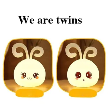 

Color Lights Gift Night Light Lamp For Children Silicon Rabbit Table Light Battery Powered USB Charging LED Bedroom Decoration