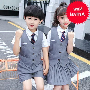 

Girls Japanese Boy School Uniform Design Teenagers Vest Shirt Shorts Pleated Skirt Children School Uniform Blazers Clothing Suit