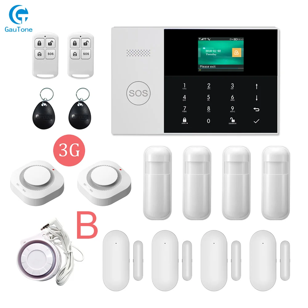 GT-010-3G-PG105-B wifi 3g беспроводная домашняя Интеллектуальная охранная противопожарная Охранная Сигнализация приложение дистанционное управление для iOS и Android - Цвет: GT-010-3G-PG105-B