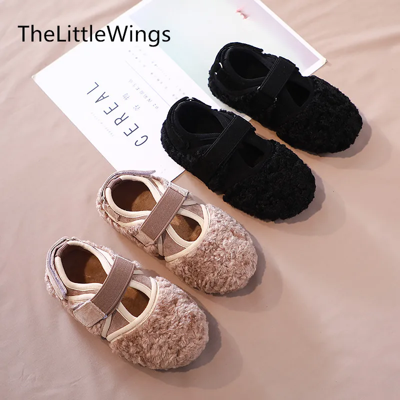 Новая детская обувь утепленная шерстью Модная хлопковая обувь принцессы для девочек на осень и зиму г. Очень мягкая и удобная для детей от 4 до 15 лет