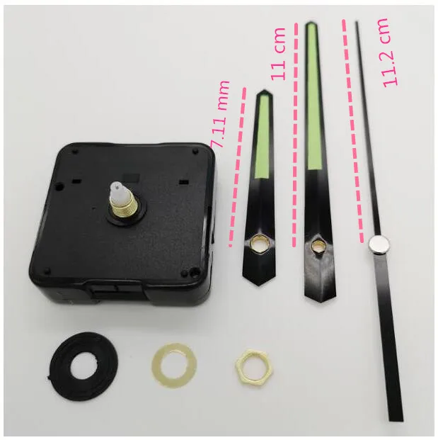 

Luminous Fluorescent green Hand Quartz Clock Movement Mechanism DIY Quartz Wall Clock Replace Repair Parts Kit 18mm shaft