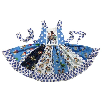 

sleeveless girls boutique twirl dress cartoon pattern dresses lace adorable design