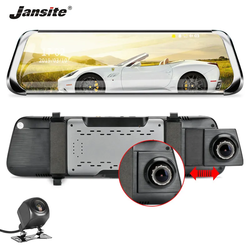 

Jansite 10" Car DVR Stream Touch Screen Dash cam FHD 1080P front camera Recorders Rear view Mirror with Rear camera Night vision