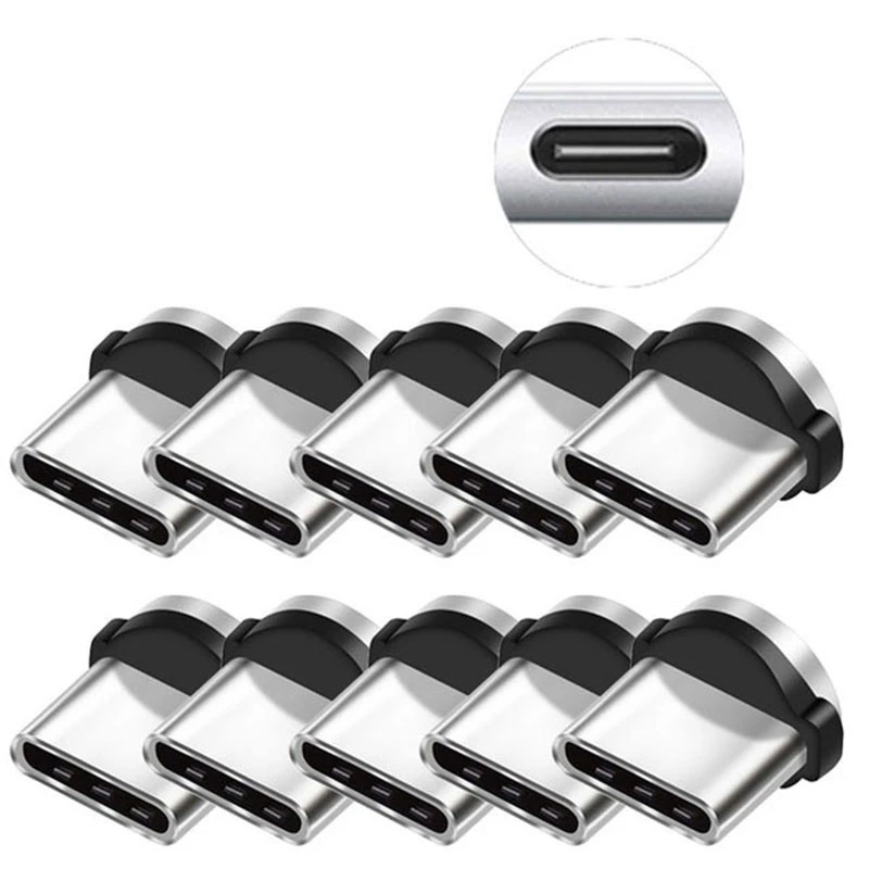 10PC/SET Round Magnetic Cable Plug 8 Pin Type-C Plugs Fast Charging Phone Magnet Charger | Электроника