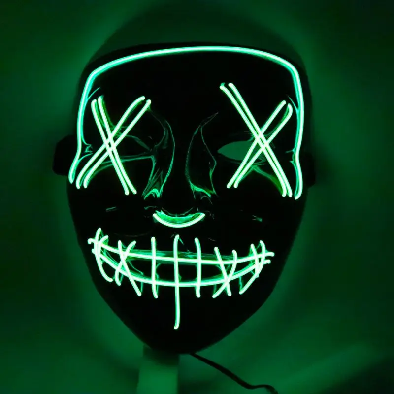 Halloween LED Mask Flashing Purge Masks Election Mascara Costume Party Light Up For Masquerade Cosplay Glow In Dark