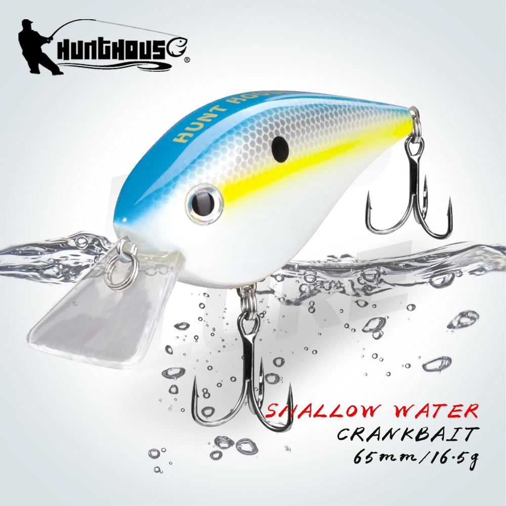 Hunthouse Angelköder, harte Köder, Kurbelköder, schwimmend, 65 mm, 16,5 g, KVD 2,5, Squarebill-Wobbler, Swimbait für Hecht, Bass, Forelle