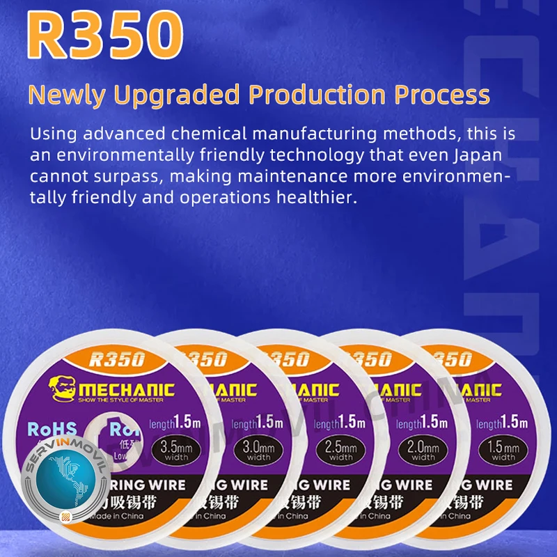 MECHANIC R350 Solder Wick Remover Desoldering Wire 1.5/2.0/2.5/3.0/3
