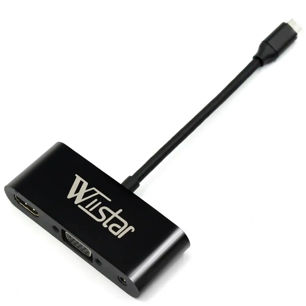 Адаптер USB C к HDMI и VGA адаптер Type 4K UHD видео преобразователь USBC концентратор кабель