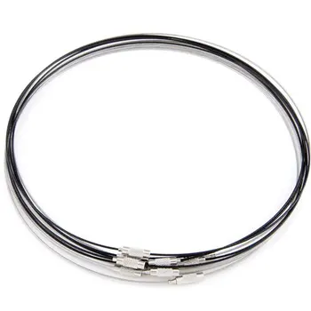 

10 × steel metal choker necklace life 1 mm Silver+Black
