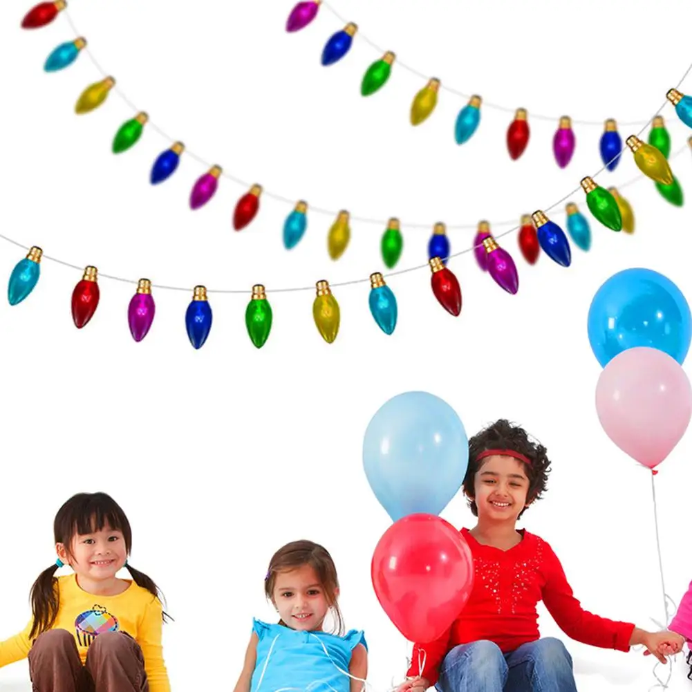 1Pc 320cm PVC Round/Pointed Light Bulb Design Garland Hanging Banner Bunting Wedding Party Home Room Decoration | Дом и сад