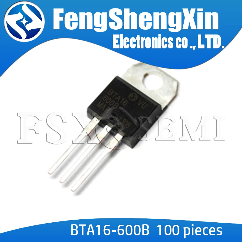 100pcs/lot BTA16 BTA16-600B Triac TO-220 | Электронные компоненты и принадлежности