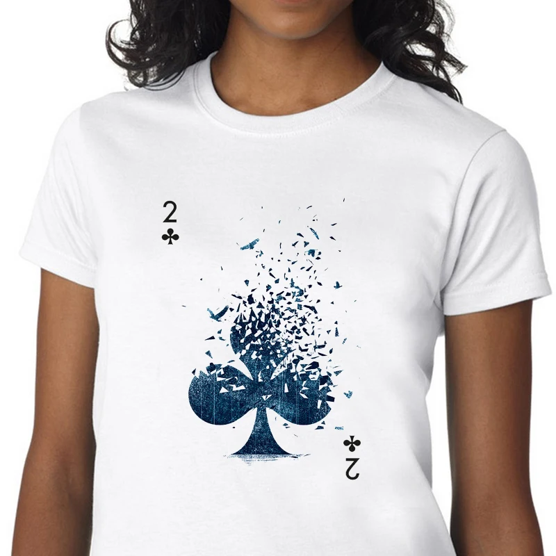 

tshirt kpop playing card graphic t shirts tees cards club 2 korean t shirt women aesthetic clothes Poker club 2 summer tops