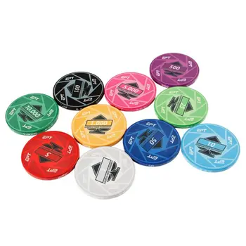 

5pcs EPT Ceramic Texas Poker Chips Professional Casino Pokerstars Round Coins