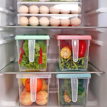 

2020 Kitchen Transparent PP Storage Box Grains Beans Storage Contain Sealed Home Refrigerator Storage Boxes   