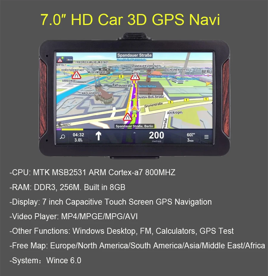 Anfilite " HD Автомобильный gps навигатор FM mp3 mp4 Navitel последние европейские карты Sat nav грузовик gps навигаторы автомобильные