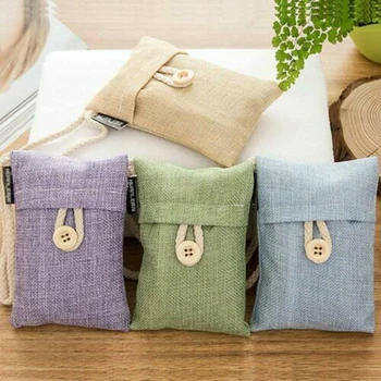 

4pcs 100g Air Purifying Bag Activated Natural Bamboo Charcoal Odor Absorber Dry And Odorless Environment