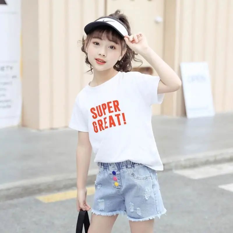 Kids Shorts Girls Casual Jeans Denim Four Designs