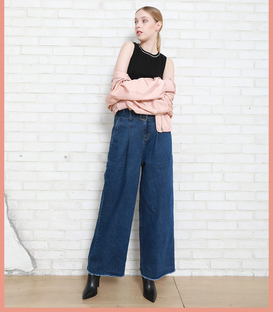 Осенне-зимние женские джинсовые брюки с высокой талией, длинные прямые удобные поясные брюки из хлопка, женские джинсы