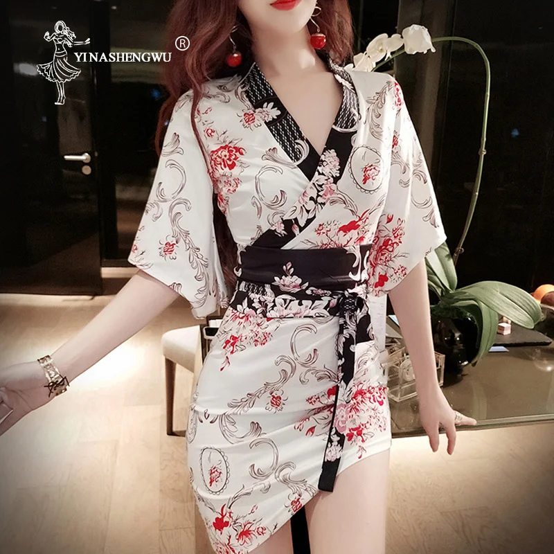 Kimono Dress Women Japanese Kimono Women Wedding Dress Hanbok Sexy Kimono Yukata Haori Tunic Floral Peacock Sleeve Nightgown