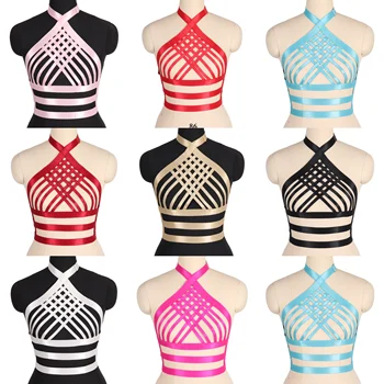 

Crop Tops Harness Bra Sexy Lingerie Fashion Body Belt Cage Chest Strappy Pole Dance Steampunk Gothic Underwear Plus Size Women