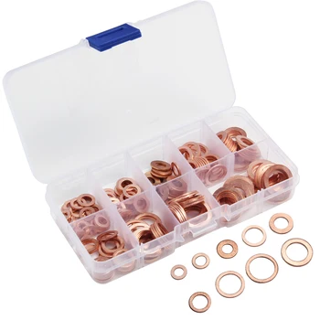 

200pcs Copper Sealing Washer Solid Gasket Sump Plug Oil Hardware Accessor For Boat Crush Washer Flat Seal Ring Tool