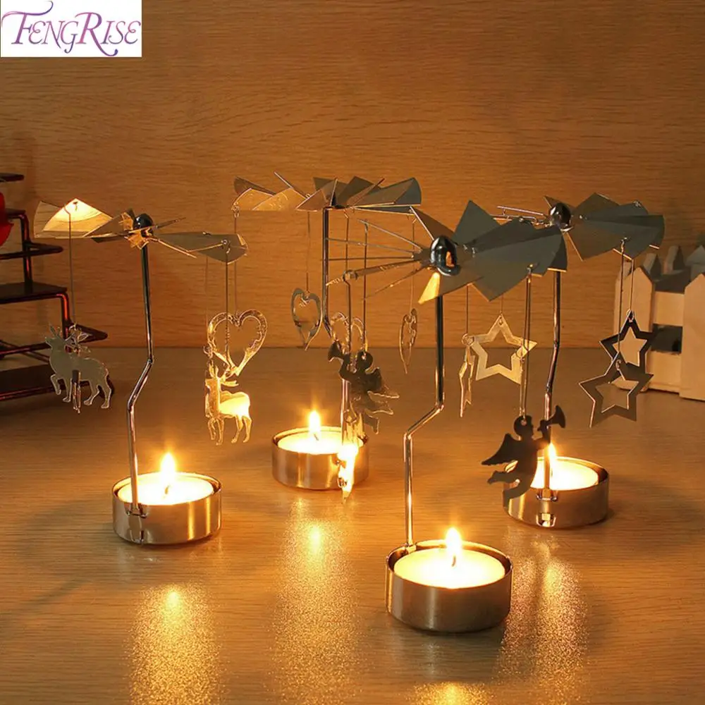 Christmas Spinning Candle Holder Christmas Decorations For Home Ornament Christmas Noel Navidad Xmas Gifts New Year